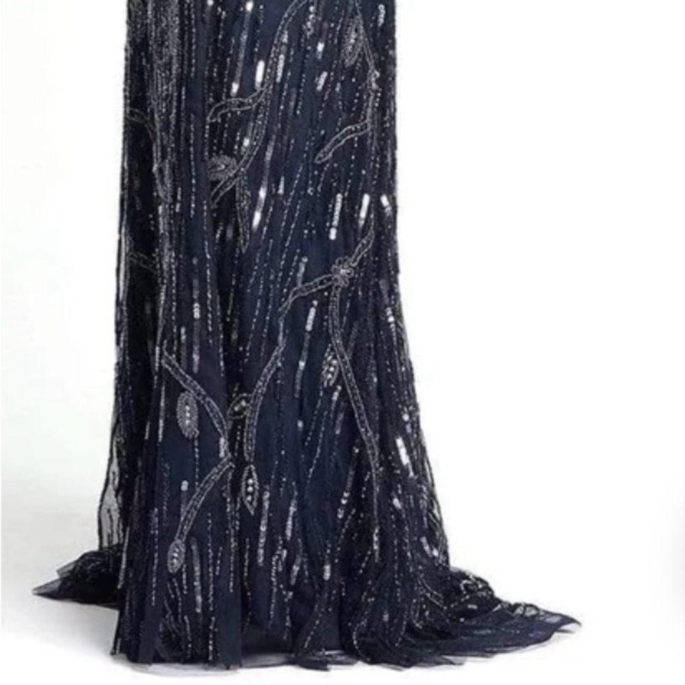 Mac Duggal Midnight Navy 9064 Gorgeous Beaded Dress for MOB/MOG- New with Tags - Picture 16 of 16